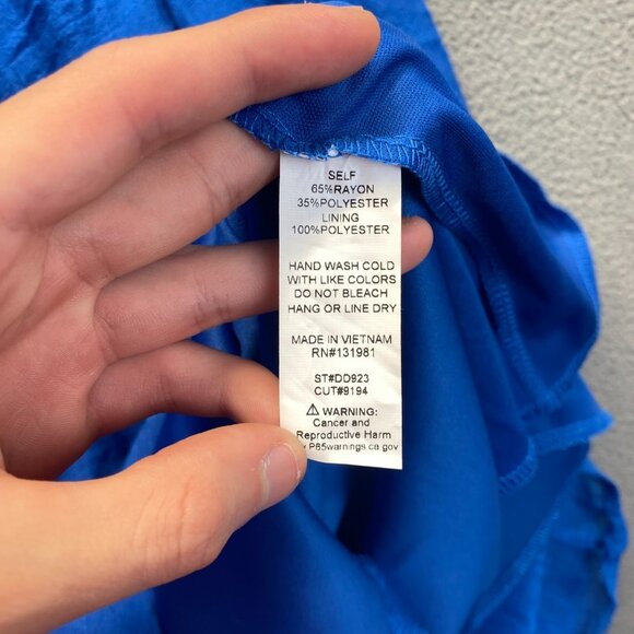 Anthropologie NAÏF Rayon Blend Shift Dress Lined Boat Neck Raglan Sleeve Blue M - Picture 6 of 12